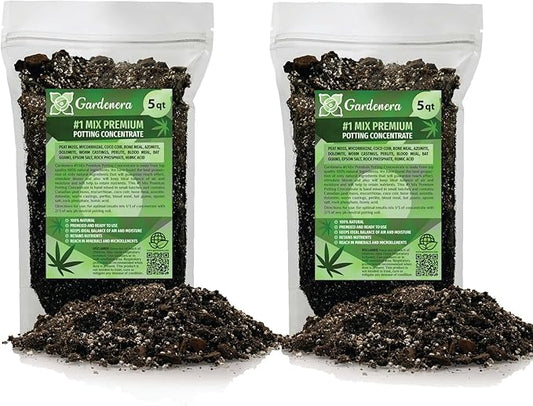 Gardenera Premium Happy Plant Potting Soil Mix - Optimal Nutrient-Rich Blend for Thriving and HIGH-Yield Herbal Plants - 10 Quart