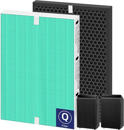 5510 5520 HEPA Toxin Absorbe Air Purifier Filter Q Replacement for Winix 5510 5520 Plasmawave Air Purifier H13 True HEPA Carbon Filter,# 1712-0123-00,1 Combon Set