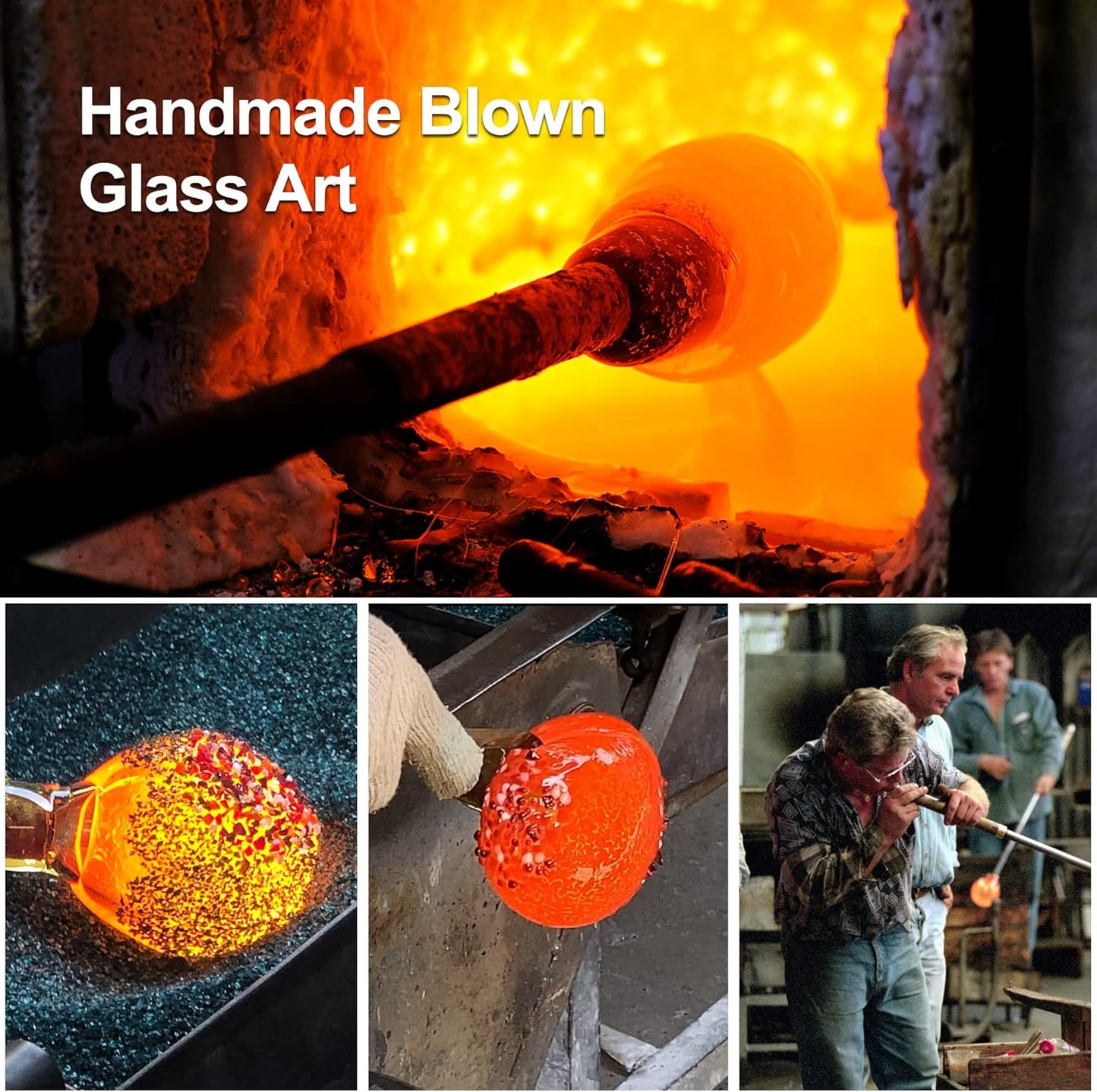 LUJII Hummingbird Feeder for Outdoors, Hand Blown Glass Humming Bird Feeder, Anti Fade Leakproof with 25 Ounces Nectar Capacity, Easy to Install Clean Refill, Include Hook & Ant Moat (Teal)