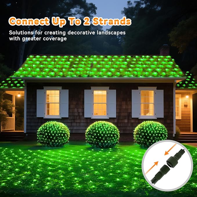LitHome 21FT x 5FT Christmas Net Lights Outdoor Mesh Lights, 360 LED Christmas Net Light for Bushes Connectable, 8 Modes Green Giant Mesh Light Waterproof for Garden Party Roof St Patrick’s Day Decor