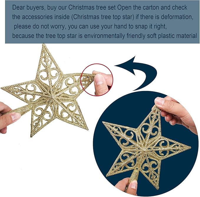 KTKDE 6ft Premium Artificial Holiday Christmas Tree w/ 1005 Branch Tips1pcs Tree top Star 200 Led Battery Operated String Lights,for Home Festival Celebration Perfect Choice for Xmas Decoration