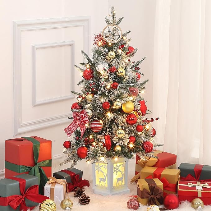 Small Christmas Tree with 78 Multi-Color Led Lights, 3 Ft Pre-Lit Artificial Christmas Decoration for Home Office Decoration