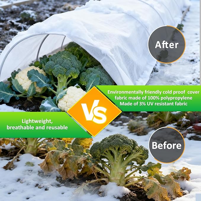 White Plant Covers Freeze Protection, 10 x 10 ft - 1.5 oz/yd² Frost Cloths for Outdoor Plants, Tree Covers Freeze Protection, Winter Garden Blanket, Sun Cover for Plants for Greenhouse, Vegetables