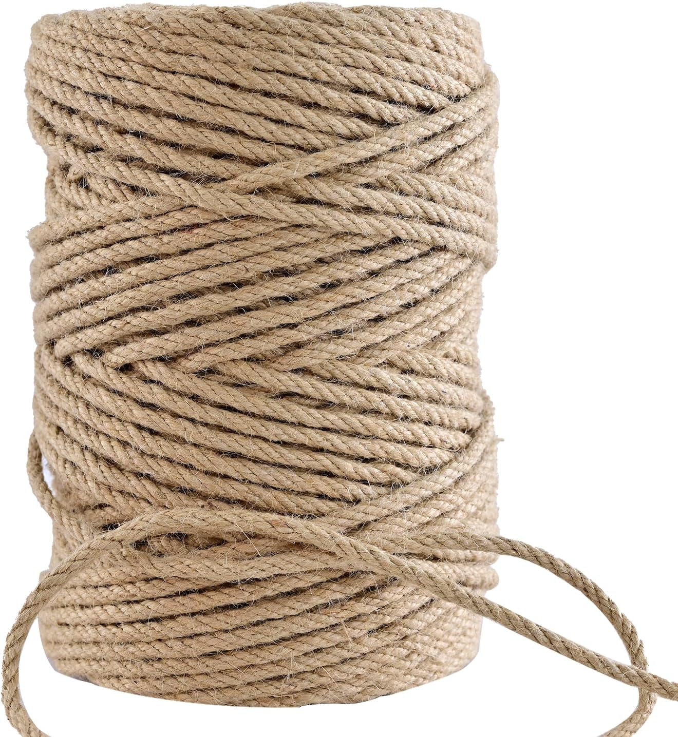 Natural Jute Twine 164 Feet Long String for Crafts Gift Wrapping Christmas Handmade Arts Decoration Packing String Home Decor （6mm * 164feet）