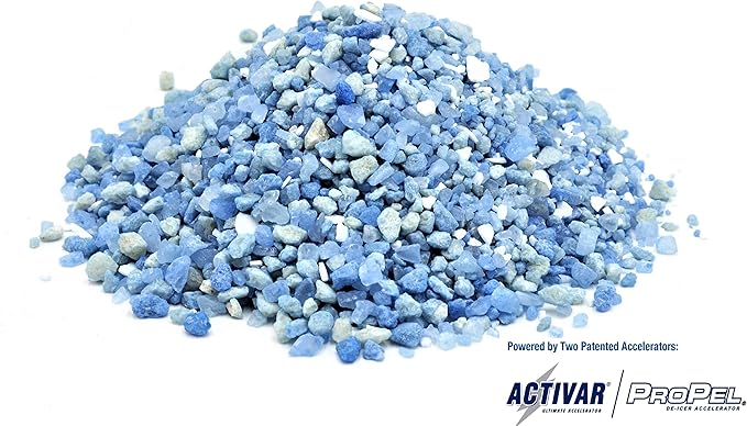 National Blue Snow Salt Ice Melt 35lb Bucket - Fast Acting Ice Melter - Pet, Plant and Concrete Friendly, Environmentally Safe - Free of Magnesium Chloride - Melts to -15°F