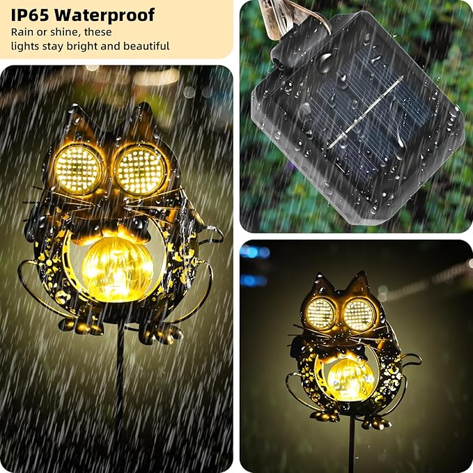Solar Lights Outdoor Decor, Solar Cat Yard Decorations Outdoor, Garden Decorative, IP65 Waterproof, Gifts for Women Mom, for Yard Patio Lawn Pathway Landscape