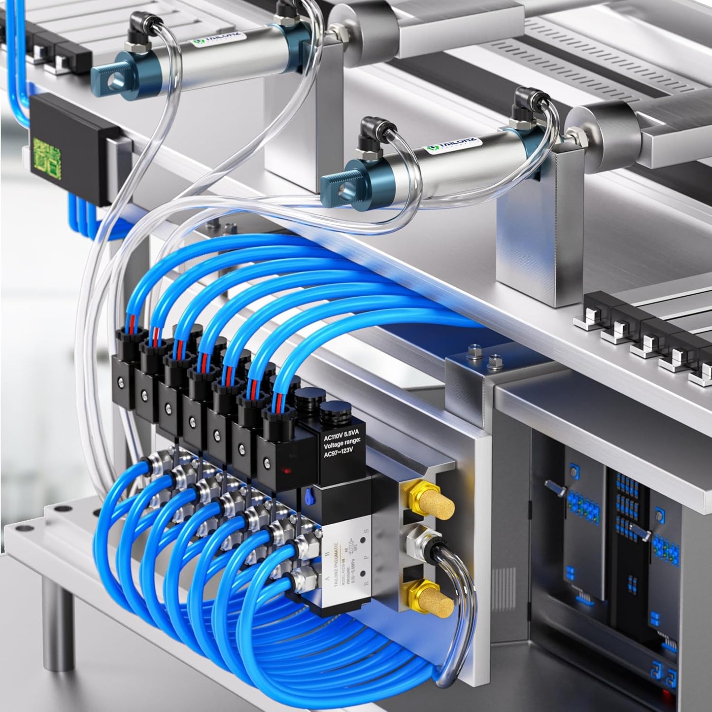 TAILONZ PNEUMATIC Elbow and Straight Combination 1/4 Inch Tube OD x 1/8 Inch NPT Thread Push to Connect Fittings PC-1/4-N1+PL-1/4-N1(Pack of 30)