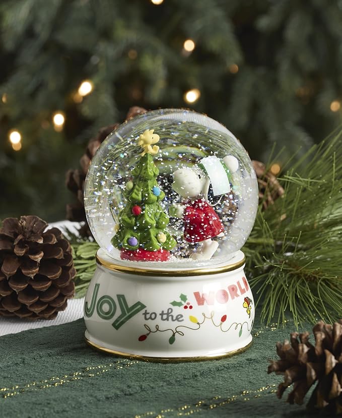 Lenox 897597 Snoopy Snow Globe, Christmas Decorations, Peanuts