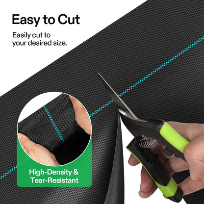 VIVOSUN Premium Weed Barrier Landscape Fabric Heavy Duty, 3ftx100ft 5oz Double-Layered Weed Control Mat with High Permeability, Commercial Ground Cover, Easy Set up & Superior Weed Control