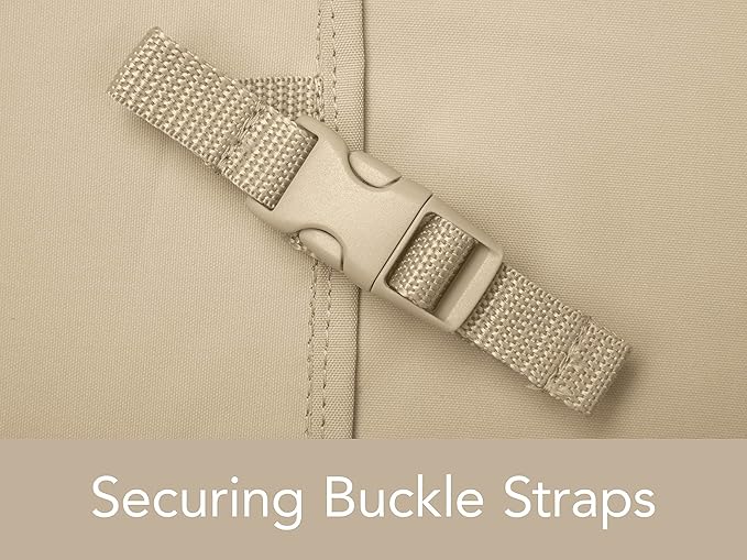 Covermates Elite Outdoor Sectional Armless Chair Cover – Water-Resistant 300D Polyester Patio & Garden Chair Protector with Drawcord Hem, Adjustable Buckle Straps & Mesh Vent, 28W x 34D x 30H, Khaki