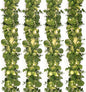 Dolicer 4 Packs 6FT Artificial Eucalyptus Garland with LED Light String, Faux Greenery Garland Hanging Fake Silver Dollar Eucalyptus Leaves Vines for Wedding Backdrop Arch Table Wall Party Home Decor