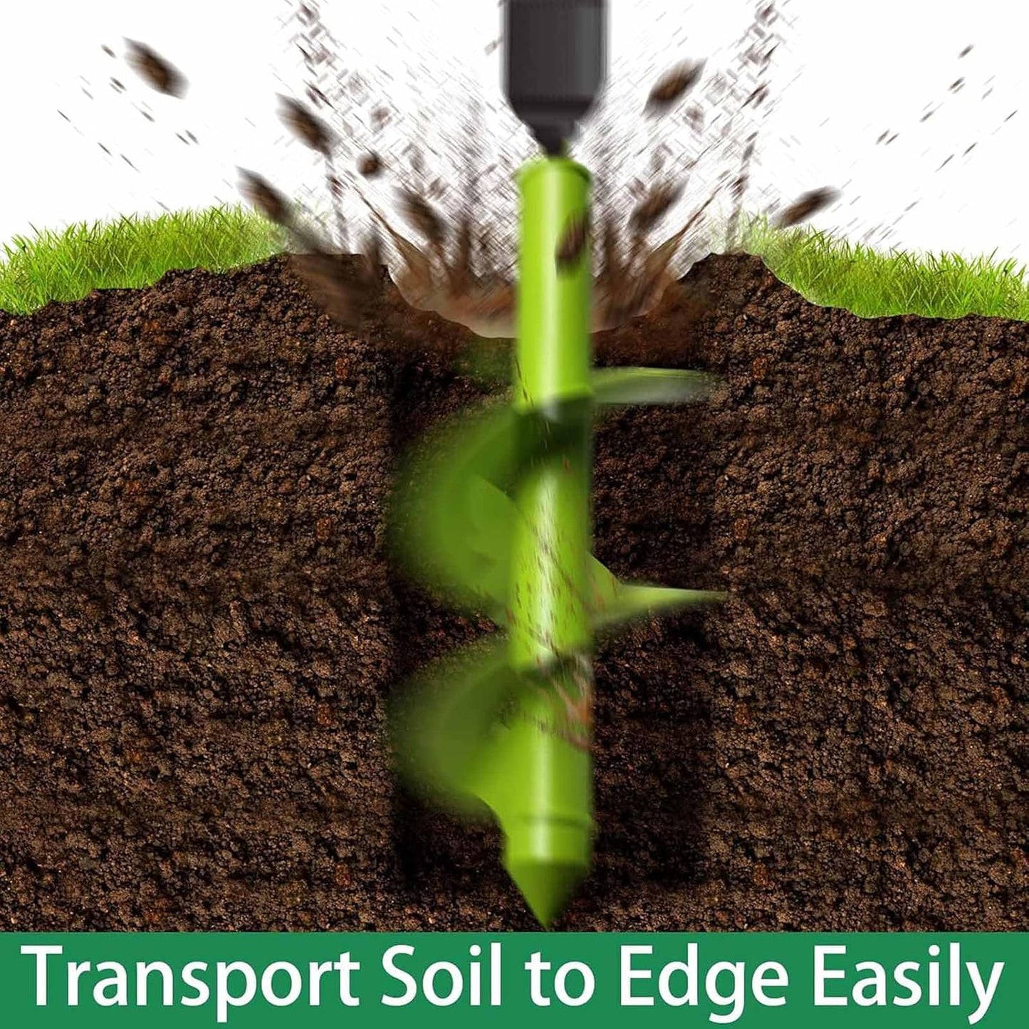 TCBWFY 4"x12" Auger Drill Bit for Planting and Digging Holes, Garden Plant Flower Bulb Rapid Bulb Planter Earth Auger Bit Post or Umbrella Hole Digger for 3/8" Hex Drive Drill