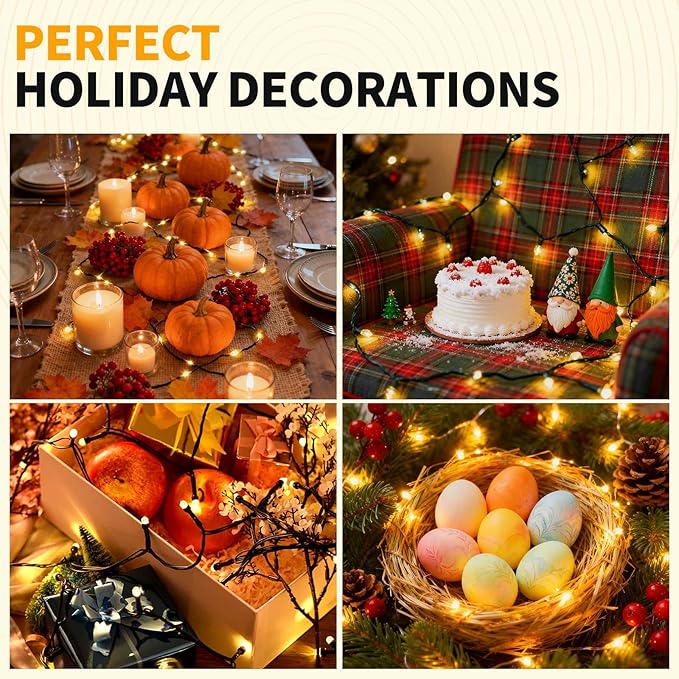 300 LED Christmas Lights 98 ft Christmas Tree Lights 8 Modes Plug-in with Memory Function Green String Light for Bedroom Xmas Tree Wreath Patio Party Spring Outdoor Decorations