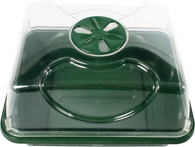 EarlyGrow 70727 Small Domed Propagator, 8.5" x 7" x 5", Black/Dark Green