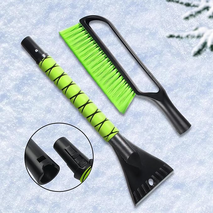 27" Snow Brush & Ice Scraper for Car Windshield, Detachable Snow Scrapers with Foam Grip for Cars, Trucks, SUVs