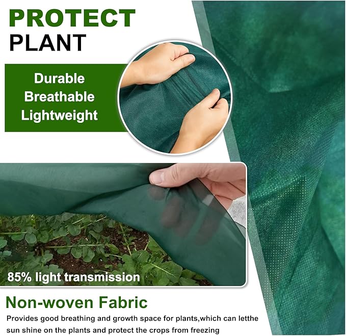 Plant Covers Freeze Protection 10 x 50 FT 1.2oz/yd² Frost Cloth Blankets for Outdoor Plants in Winter, Floating Row Cover for Vegetable Garden