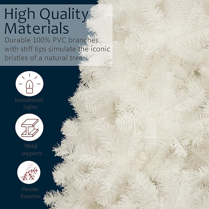 KTKDE 4 Ft White Premium Artificial Christmas Tree Easy to Assemble with Metal Stand w/ 450 Tips, Christmas Tree White Festival Decoration for Home School Office Store etc