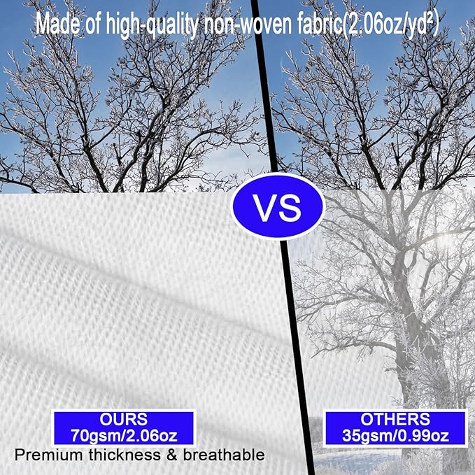 CMINGJ Plant Frost Protection Covers with Viewing Window, 47.2" x 70.8", 2 Pack, Reusable Drawstring Tree Cover, Winter Tree Blanket with Zipper for Outdoor Plants, Frost Protection Cloths(2 Pack)