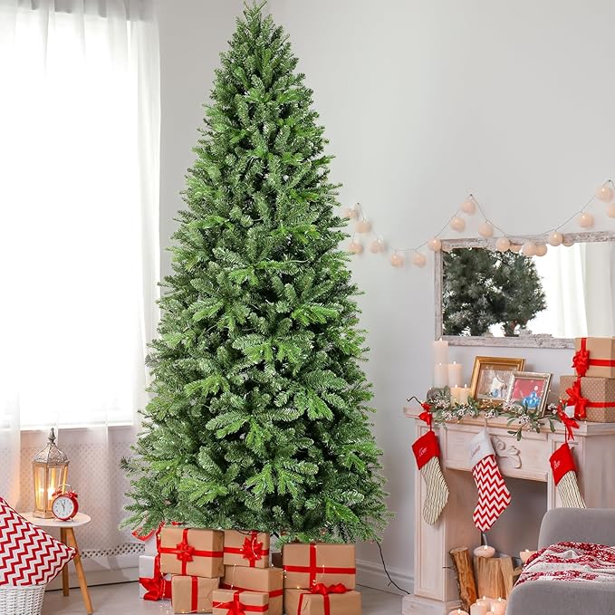 6ft Artificial Christmas Tree Green Spruce Christmas Tree with Dense 988 Branches Tips Easy to Assemble for Home Holiday Outdoor Decor