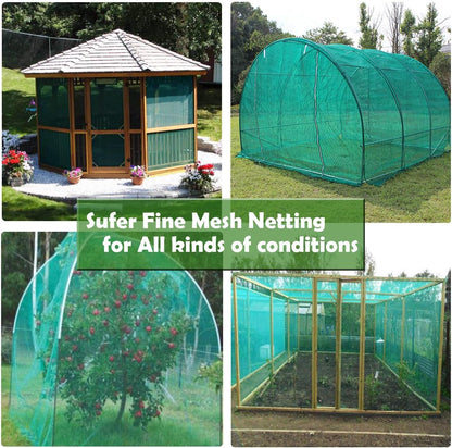 Garden Barrier Netting, Plant Covers 10x33ft Extra Fine Mesh 30% Green Sunblock Shade Cloth Mesh Protection Netting for Vegetable Fruits Flowers Crops Row Cover Raised Bed Screen Against Birds Animal