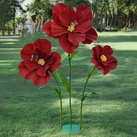 5.8 Ft Giant Artificial Flowers for Decoration,Large EVA Flower Decor,Wedding Arrangements, Birthday Party Banquet Background,Hotel,Office,Window Display(Wine)