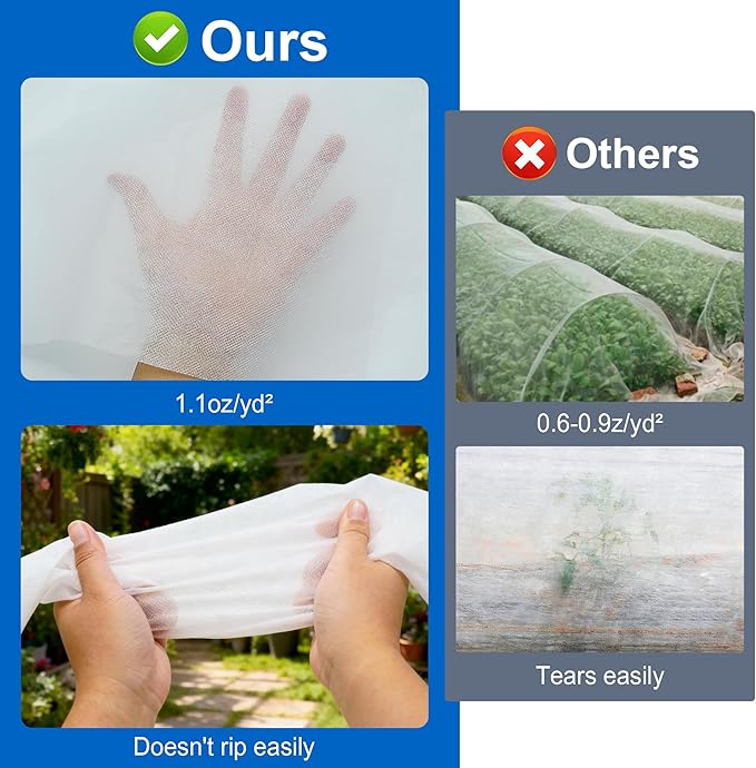 Plant Covers Freeze Protection, 10 * 40FT 1.1 oz/yd² Large Thick Frost Blankets for Outdoor Plants in Winter, Floating Row Cover for Vegetable Garden, Frost Cloth Plant Freeze Protection