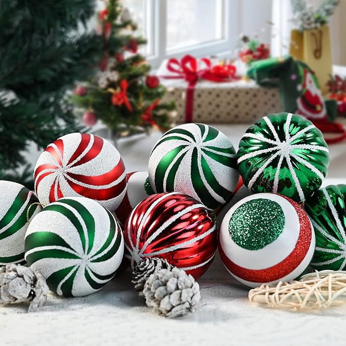 Christmas Balls Ornaments, 30Pcs Shatterproof Xmas Tree Decorations, Tree Hanging Ball Muti-Color Christmas Ball Ornament Set for Party Decoration Perfect Super Bulbs
