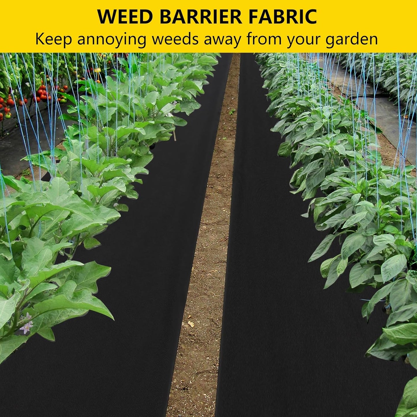 4ft x 100ft Weed Barrier Landscape Fabric, Premium Non-Woven 1.8oz Ground Cover Weed Block Gardening Mat, Easy Setup & Superior Weed Control, for Erosion Control, Weed Block, Ground Cover