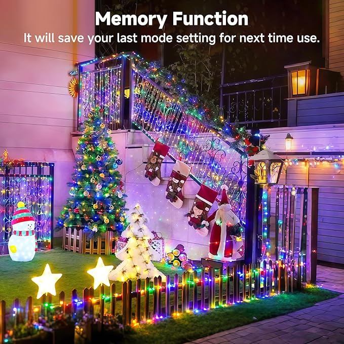 Mlambert 1200 LED Christmas Lights 394FT, Outdoor Waterproof Dimmable Fairy Lights with Remote, 8 Modes Indoor Lighting for Holiday Décor, Multicolor