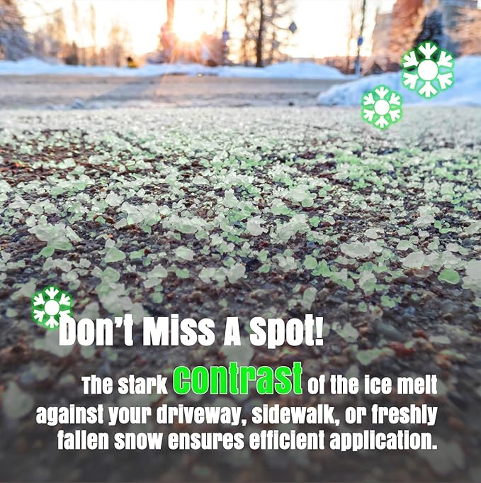 Green Ice Melt Pail Effective to -25°F, Eco-Friendly De-Icer, Optimal Granule Size for Quick Melting, Ideal for Driveways, Walkways, and Entryways 45 lb Pail