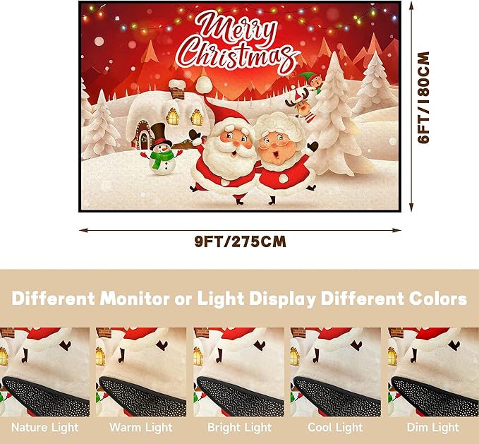 Christmas Area Rug 6' x 9' Washable Living Room Carpet Xmas Snowflake Holiday Decor Indoor Bedroom Throw Rug Decor Low Pile Large Carpet Dining Room Office Nursery