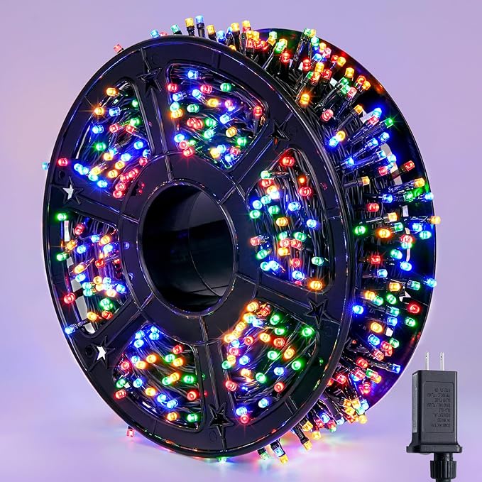 JMEXSUSS 800 LED Christmas String Lights Outdoor, 272ft 8 Modes Multicolor Christmas Lights Plug in, Waterproof Green Wire LED Christmas Tree Lights for Indoor Tree Xmas Decor