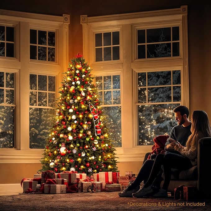 Christmas Tree 7ft Premium Hinged Blue Spruce Artificial Christmas Tree, Xmas Tree Unlit Full Christmas Trees,2368 Branch Tips