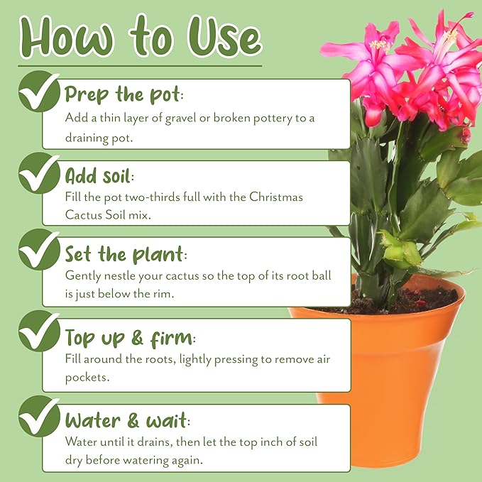 Soil Sunrise Christmas Cactus Potting Soil Mix (4 Quarts) Custom Blend for Xmas, Easter, and Thanksgiving Cactus Tropical Indoor Houseplants