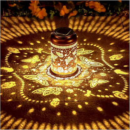 Butterfly Solar Lanterns Outdoor Hanging Waterproof Solar Lights Butterfly Gifts for Women Men Metal Butterflies Decorative LED Lanterns for Outside, Patio, Landscape, Yard Decor, Garden Decorations