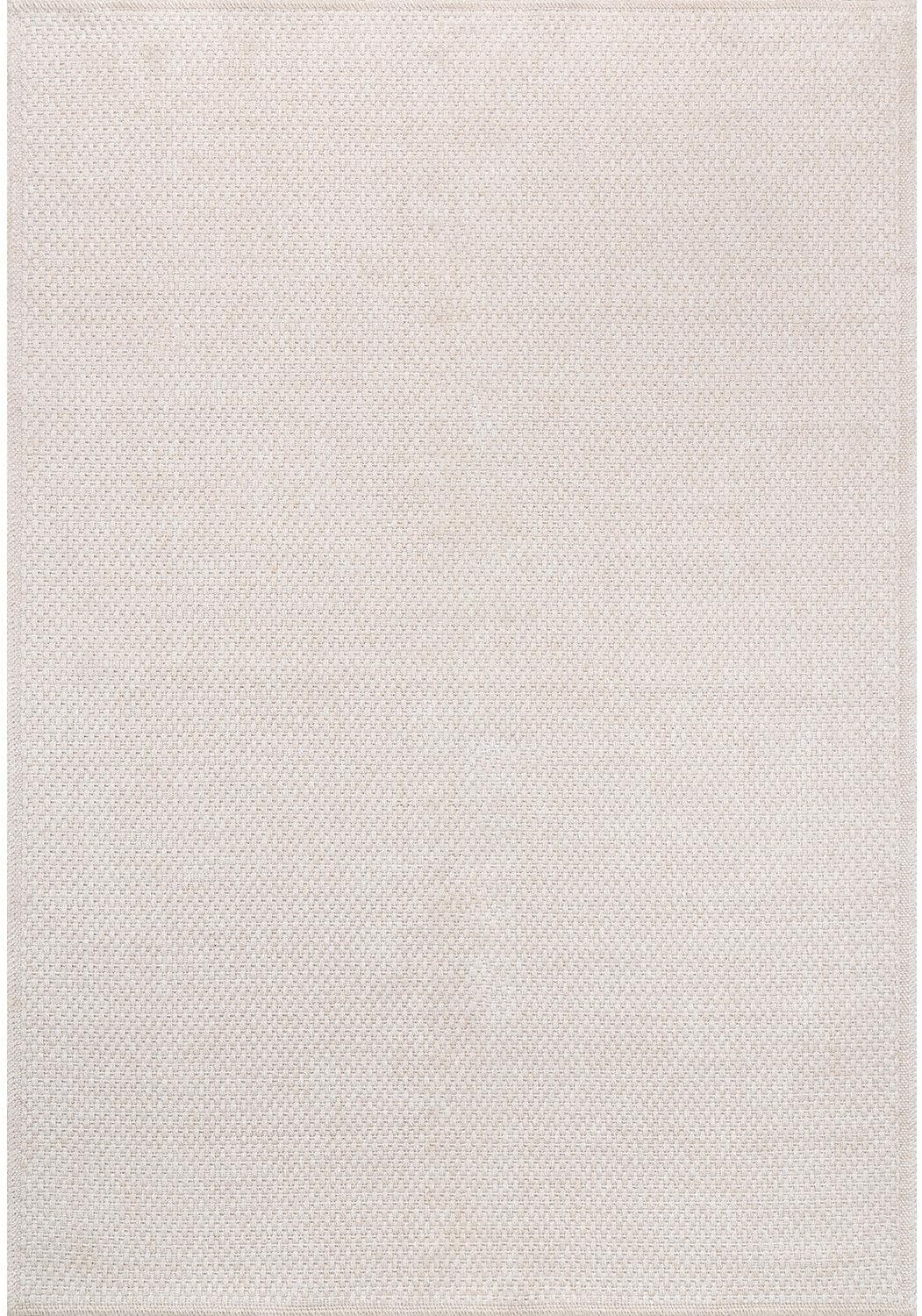 CAMILSON Easy Jute Rug 5x7, Indoor Outdoor Off-White Farmhouse Area Rugs for Living Room Patio and Kitchen Rug, Solid Woven Design, Easy-Cleaning, Washable Outside Carpet Alfombras (5 x 7)