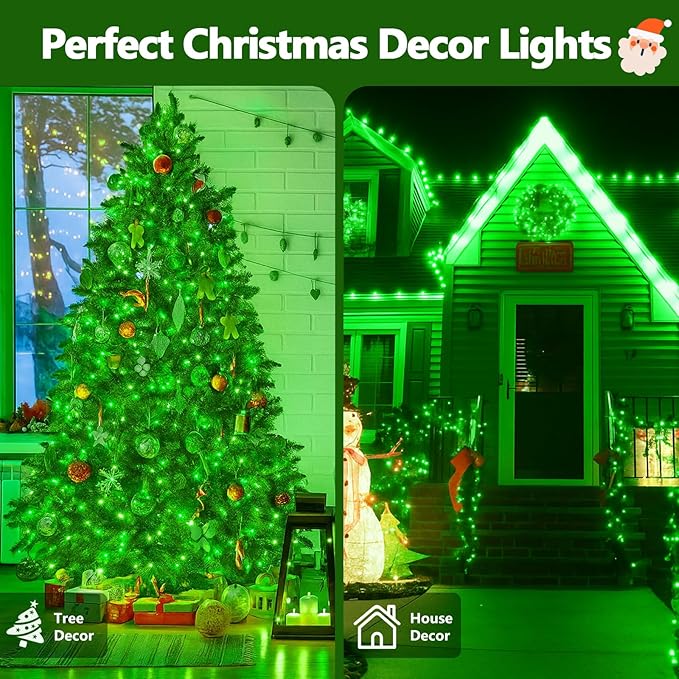 Upgraded Connectable 200 LED Christmas String Lights Outdoor Indoor, 66FT Orange Christmas Decorations Lights 13 Modes, Waterproof Twinkle Fairy Lights Plug in Clear Wire for Tree, Bedroom Decoration