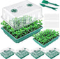 192 Cells Seed Starter Tray, 4 Packs Seed Starter Kit with Humidity Vented Domes and High Lid, Germination Kit for Indoor Greenhouse Seed Starter