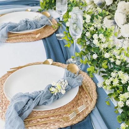 6FT Eucalyptus Garland with Flowers, 4 Pack Greenery Hanging Faux Eucalyptus Garland Suitable for Table Wedding Backdrop Arch Wall Party Thanksgiving UV Protected Indoor Outdoor Decorations