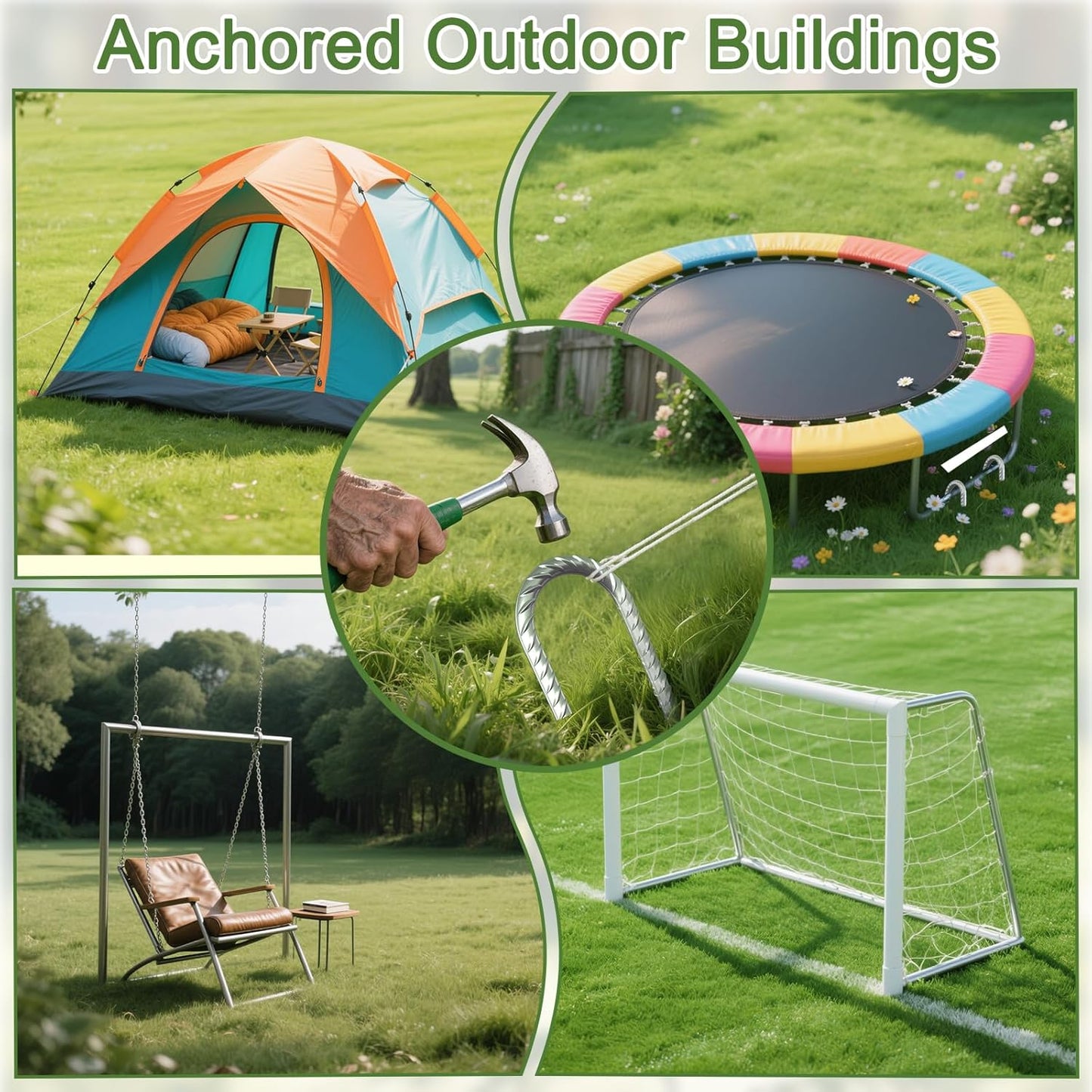 Rebar Stakes 12 Inch, 12 Pack Galvanized Tent Stakes Heavy Duty Ground Stakes, J Hook Metal Fence Stakes for Ground, Outdoor Decoration, Wire Fencing, Gardening