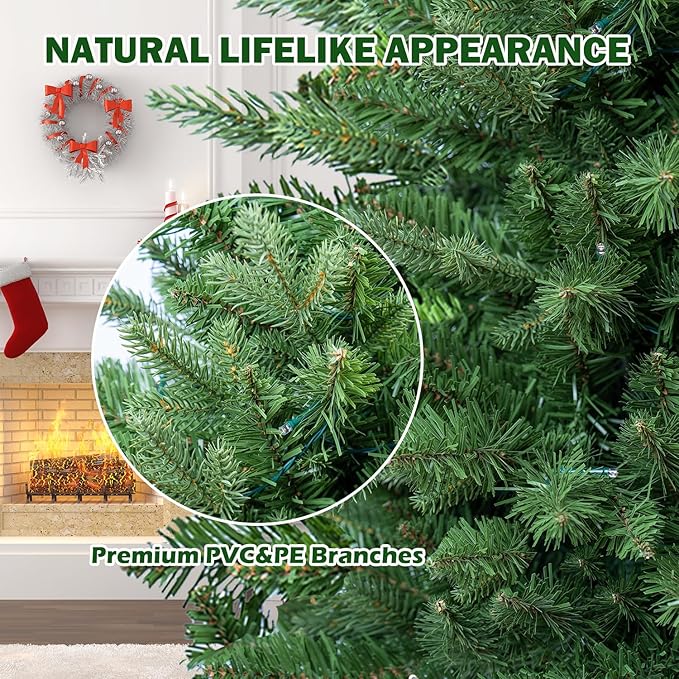 3FT Pre-lit Artificial Mini Christmas Tree, Tabletop Christmas Tree, 50 LED Lights and Cloth Bag Base, Perfect for Indoor Outdoor Decoration