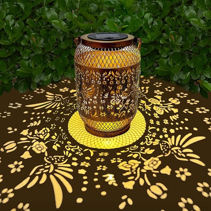 Solar Lantern Outdoor Waterproof,Birthday Gifts for Women Mom Grandma,Hummingbird Garden Decor,Metal Hanging Solar Lights Decorative for Christmas,Thanksgiving,Backyard,Patio,Porch,Lawn