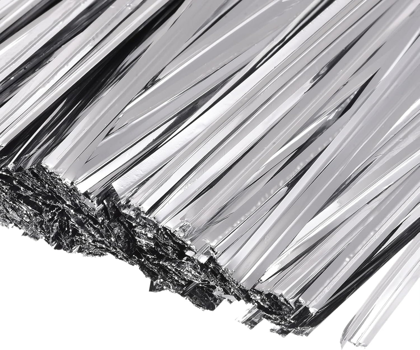 MECCANIXITY Foil Twist Ties 6" 15cm Metallic Plastic Closure Tie for Tying Bread, Candy, Cookies, Gift Bags Arts Crafts Ties Silver Tone Pack of 750