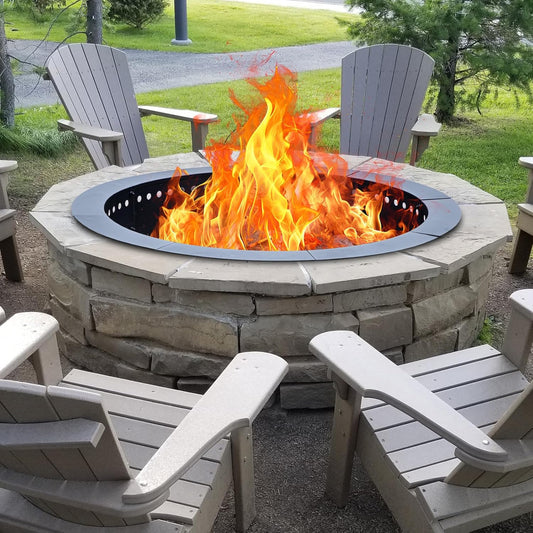 42 inch Fire Ring, Large Round Firepit Insert,Fire Pit Ring for Camping, Wood Burning Fire Pit for Yard,Garden,Outdoor Fireplace, DIY Fire Rings for Outside