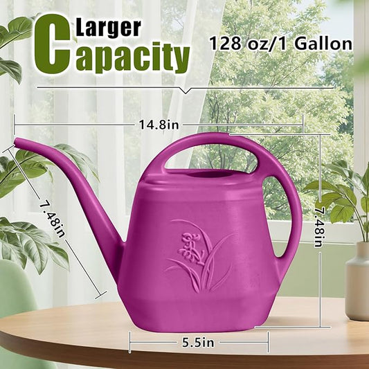 Plastic Watering Can - Rose Red - 1 Gallon