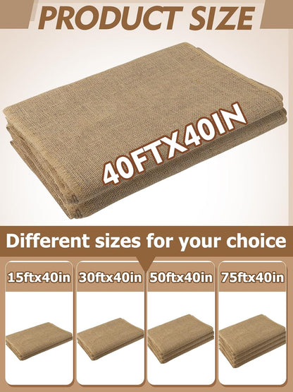 ANPHSIN 40ftx40in Natrual Burlap Plant Covers Freeze Protection - Winter Frost Plant Blankets, Frost Cloth Tree Wrap for Outdoor Bushes Trees Potted Plants Cold Weather