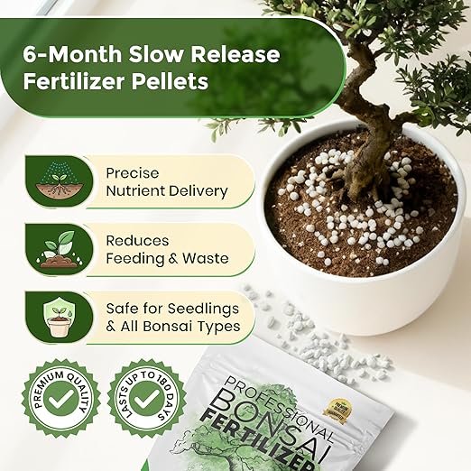 Leaves and Soul Bonsai Fertilizer Pellets |18-6-8 Slow Release Pellets for Seedlings, Mature Plants, All Tree Types | Multi-Purpose Blend & Gardening Supplies, No Fillers | 5.2 oz Resealable Packaging