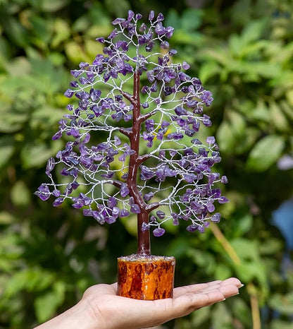 Amethyst Crystal Tree of Life Handmade Gemstone Tree, Chakra Tree of Life, Healing Crystal Tree, Feng Shui Tree Decor, Crystal Decorations, Money Tree Bonsai, Artificial Tree, Spiritual Wisdom Gift