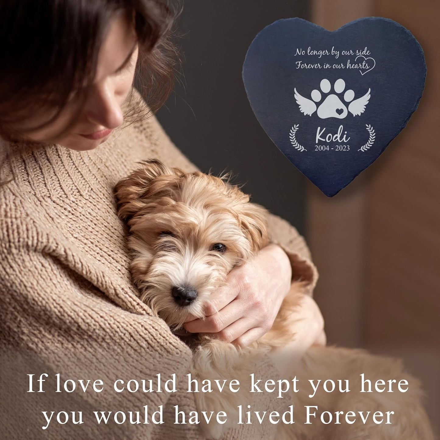 Dog Memorial Gifts for Loss of Dog, Cemetery Decorations for Grave, Pet Loss Sympathy Gift, Personalized Remembrance Garden Stone, Cat Lovers Heaven Grave Markers Bereavement Headstone (A01H)