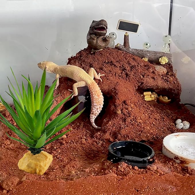 Woyrise Reptile Plants Succulent, Artificial Desert Plant for Terrarium Decor, Bearded Dragon Tank Accessories fit Gecko Lizard Chameleon Ball Python Snake - Agave Sisalana